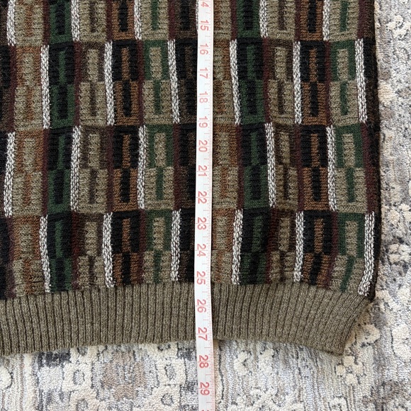 Vintage 3D Knit Chunky Sweater Olive Green Earth-tone - Picture 14 of 16